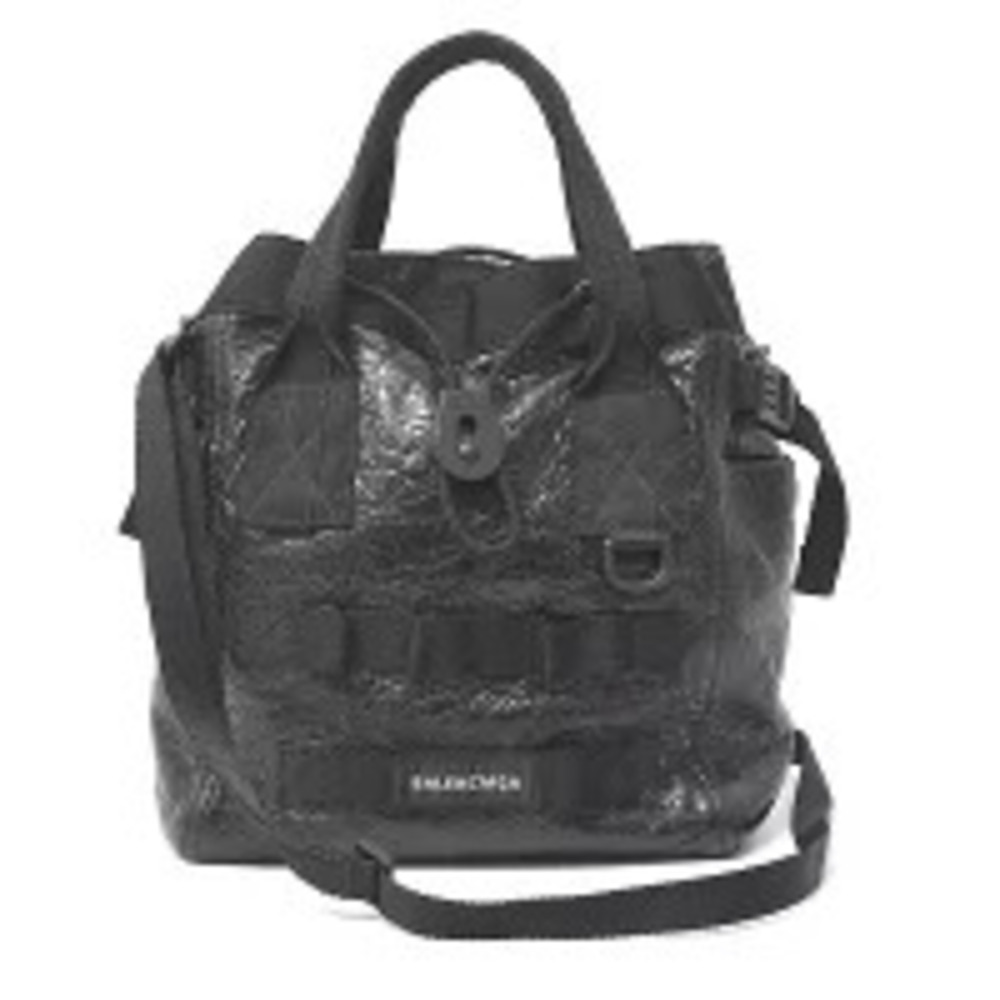 Balenciaga Army Tote Shoulder Bag Leather Black